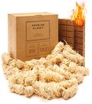 Premium Planet Large Firelighters Set | Eco-Friendly | 100+ Fires | Multipack | 100% Natural | Wood Wool & Organic Bricks | Barbeque, Barbecue, Fireplaces & Wood Burning Stoves