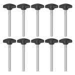 sourcing map 10pcs Tee Wing Knobs Thumb Screws M8 x 75mm Standard Male Thread Plastic T Knobs Handles Hand Clamping Knobs Grip Thumbscrew, Black