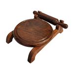 Pure Source India Roti Maker Made by Natural Wood, Fixed Belan Stand in It, Chakla and Belan 10 Inch.