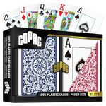 Copag Playing Cards 1546 Elite Design 100% Plastic 1 Set (2 Decks) Red Blue Poker Size Jumbo Index