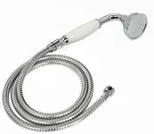 HOMEDEC Vintage Handheld Shower Head with 59inch Flexible Hose High-Pressure Antique Rain Showerhead Combo Replacement No Wand Holder, Round Telephone Shape, Chrome