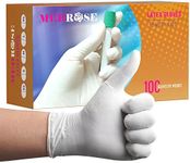 MedRose Small Latex Gloves - 100 Count Rubber Gloves - Disposable Gloves Powder Free, Waterproof, White