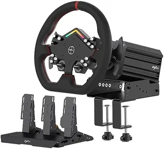 PXN V12 lite Direct Drive Steering Wheel 6Nm Servo Sim Racing Force Feedback Detachable Racing Wheel Game Race Steering Wheel with 3-Pedals and Shifter Bundle for PC,Xbox One,Xbox Series X/S,PS4