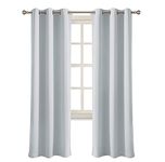 JUPON Silk Blackout Curtain (Pack Of 2 Piece) With 3 Layers Weaving Technology & Solid Grommet Curtains Pattern (W- 44Inch X 108Inch -L) Greyish White