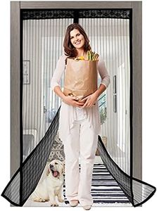 Magnetic Screen Doors 36 * 83 in with MagnetsHeavy Duty Mesh Curtain Door Screen Closure Fits All Doors Keep Mosquito Bugs Fly Away Outdoor Pet Kid Entry Friendly Full Frame Hook Loop Keep Open