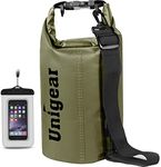 Unigear Waterproof Dry Bag with Phone Case and Adjustable Long Shoulder Strap for Boating, Kayaking, Fishing, Rafting, Swimming, Camping, Snowboarding 2L/5L/10L/20L/30L/40L