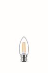 Philips LED Premium Classic Clear Glass Candle Filament Light Bulb [B22 Bayonet Cap] Warm White 2700K, 4W Indoor Home Lighting(pack of 6)