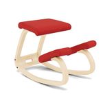 Varier Variable Balans Original Kneeling Chair Designed by Peter Opsvik (Red Revive Fabric with Natural Ash Base)