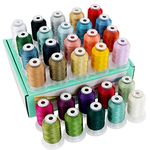 New brothread 30 Polyester Embroidery Machine Thread Kit 500M (550Y) Each Spool - Colors Compatible with Janome and Robison-Anton Colors - Assortment 2