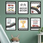 6 Race Car Posters For Boys Room Decor - Race Cars Posters For Kids, Boys Posters For Bedroom Car, Car Posters For Bedroom Posters, Toddler Boy Room Decor For Boys, Kids Wall Decor For Kids Bedroom