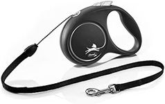 Flexi Black Design Cord Black Small 5m Retractable Dog Leash/Lead for dogs up to 12kgs/26lbs