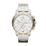 Fossil Analog White Dial Men's Watch-FS4795 Stainless Steel, Multicolor Strap