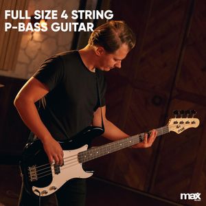 Max GigKit Beginner Bass Guitar – Black