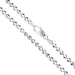 Sterling Silver Diamond-Cut Ball Bead Chain 2.2mm 925 Italy Dog Tag Necklace, Sterling Silver