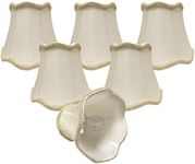 Royal Designs, Inc. Clip on Scalloped Bell Chandelier Lamp Shade Flame Clip Fitter, CSO-1028-5EG-6, 3 x 5 x 4.5, Eggshell, 6 Pack