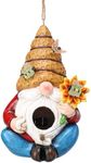 Bird House for Outside, Birdhouses for Outdoors, Decorative Bird Houses, Hanging Funny Bee Solar Gnome Birdhouse for Outside Cardinal Bluebird Wild Birds