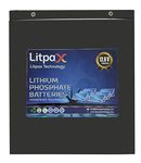 Litpax 12.8V 100Ah LiFePO4 Lithium Phosphate Deep Cycle Battery for Inverters, Solar Energy Storage, and Backup Power – Long Lifespan, Lightweight, and Maintenance-Free