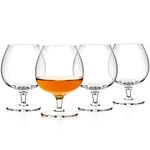 Luxbe - Cognac Brandy Crystal Small Glasses Snifter, Set of 4 - Handcrafted - Good for Bourbon Whiskey - 350ml