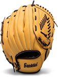 Franklin Sports Baseball + Softball Glove - Field Master Baseball + Softball Mitt - Adult + Youth Glove - Men's + Women's Baseball + Softball Gloves - Right Hand Throw - 13" - Camel Brown