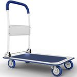 Upgraded Lifetime Home Extra Large Foldable Push Cart Dolly | 660 lbs. Capacity Moving Platform Hand Truck | Heavy Duty Space Saving Collapsible | Swivel Push Handle Flat Bed Wagon