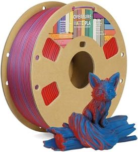 OVERTURE Dual Color Matte PLA 3D Printer Filament 1.75mm, Matte PLA 1kg Cardboard Spool (2.2lbs), Dimensional Accuracy +/- 0.02 mm (Matte Blue-Red)