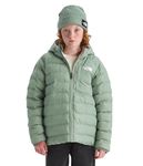 THE NORTH FACE Girls' Reversible Perrito Hooded Jacket | 2 in 1 Winter Coat for Girls, Lightweight & Water Repellent, Slate Moss, Medium
