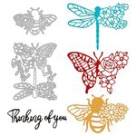 GLOBLELAND Flowers Butterfly Metal Die Cuts Bee Dragonfly Cut Dies Metal Stencils Metal Cutting Dies for Card Making Embossing Tool Stencil Scrapbooking DIY Craft Album Paper Card Decor