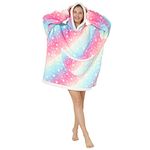 SALWINGS Hoodie Blanket Sweatshirt Oversized Warm Fluffle Blanket Giant Hoodie and Huge Pocket One Size Fits All Galaxy