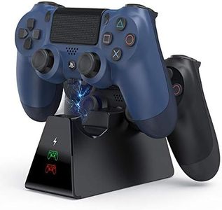 Vivefox PS4 Controller Charger, PS4 Charging Station Dock PS4 Wireless Charger Dual USB Docking Station with LED Indicator for Playstation 4/PS4/PS4 Slim/ PS4 Pro Controller
