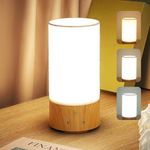 Caromolly Light Therapy Lamp, 10000 Lux Happy LED Light, Adjustable Color Temperature, Brightness & Memory Function, Full Spectrum Sunlight Lamp with Linen Shade for Office, Living Room, Bedroom