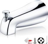 Bathtub Faucet Replacement with Diverter, Shower Tub Spout Replacement Fits 1/2" Copper Water Tube, Bath Tub Spout Slip-On 3/4" IPS Threaded Pipes Bathroom Bathtub Faucet-Chrome