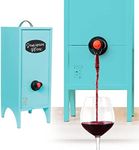 Wine Nook Wooden Wine Cocktail Box Dispenser, Decorative, Naturally Insulated, Fillable Ice Pack Beverage Bag, Chalk Included (Turquoise) 3 Liter