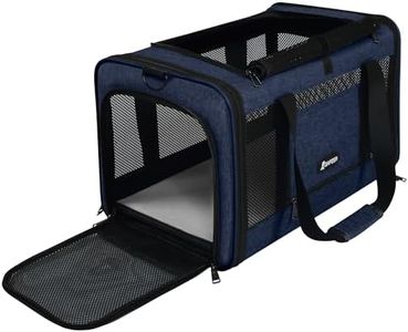 GAPZER Cat Carrier 18x11x11 United Airline Approved, Top Loader Heavy Duty Softshell Pet Flying Bag 18lbs, Small Dog Chihuahua Crate 5-10 Pounds, Kitty Transport Kennel, Miniature Poodle Case Navy