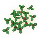 SWEET INSPIRATIONS Edible Cake Decoration Sprinkles Cupcake Toppers Christmas Party Special Xmas Holly Leaf SMALL-80gms