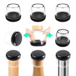 RCHYFEED 24 PCS Chair Leg Caps Sliders for Carpet, Chair Leg Floor Protectors Sliders for Carpet, Silicone Furniture Leg Caps Cups Gliders, Smoothly Slide No Scratches, 1.06-1.26" Clear Round