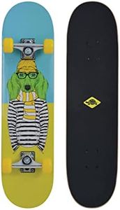 Schildkröt Skateboard Kicker 31", Tavola con Eccellenti Caratteristiche per Principianti, Piattaforma Concava con Double Kick e Griptape, Cuscinetti a Sfera ABEC5, Design: Green Dog, 510604