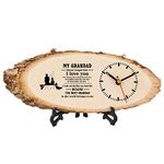 Tulolvae Grandad Birthday Gifts, 12x4 Inch Log Clock Great Presents for Granny Men from Grandchildren for Christmas Father's Day