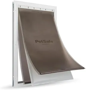 PetSafe Extreme Weather Aluminum Dog Door, Energy-Efficient, 3 Flaps for Insulation, for Exterior Doors, Built for Extreme Weather (White - Extra Large)