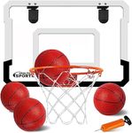 Xucutu Indoor Mini Basketball Hoop for Door - Foldable Over The Door Basketball Hoop Indoor for Kid with 4 Balls for Wall & Room Basketball Toy Gift for Boy Kids Teens