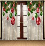 GYANTITEXTURE Long Door Curtains 9Ft for Living Room, Christmas Decoration Panels for Home Bedroom Kids Room, 3D Digital Xmas Curtains with Eyelet Rings (4x9 Feet, 1 Piece)