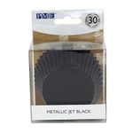 PME BC819 Metallic Foil Lined Cupcake Cases-Pack of 30, Paper, Jet Black