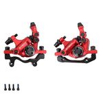 DJC Bike Brake Caliper Cable Actuated MTB Hydraulic Brake Line Pulling Mountain Bike HB100,pair red