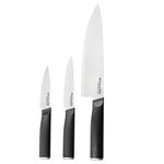 KitchenAid, Japenese Knife Set, Sharp High-Carbon Japanese Steel Knife, Black, Blade Covers Included, 3 Pieces