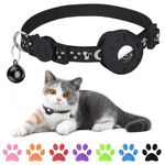 Simket Airtag Cat Collar, Refective Collar for Cat with Safety Buckle and Waterproof Air Tag Holder in 3/8" Width, Cat Airtag Collar, Cat Collar Compatible with Apple Airtag for Kitten Puppy