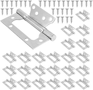 ZEONHEI 24 Pack 4 x 3 Inch Non Mortise Door Hinges, Mobile Home Door Hinges, Heavy Duty Stainless Steel No Noise Ball Bearing Door Hinge, Brushed Nickel Hinges