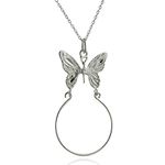 FashionJunkie4Life Dainty Charm Holder Necklace | 18" Chain Pendant Necklace For Women, Sterling Silver