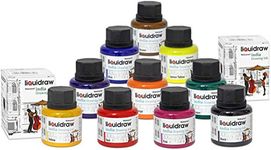 Liquidraw Coloured Drawing Ink Set India Ink, Waterproof, Set of 10 Assorted Colours, 35ml