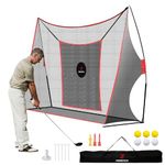 FRANKTECH Golf Net Golf Hitting Net for Backyard Driving Range Training Aids Practice Net Bundle with Chipping Hitting Target Carry Bag Practice Golfing Indoor Outdoor Sports