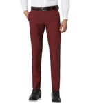 MALENO Slim Fit Ankle Length Cotton Blend Formal Trouser for Men Maroon (FUNKY_MAROON_34)