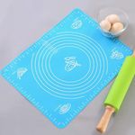 Lukzer Reusable Non-Stick Kneading Dough Mat Bakery Measuring Mat Easy to Clean Nonstick Silicone Mat (50 x 40 cm )- 2 PC